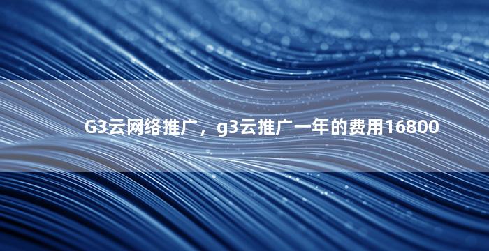 G3云网络推广，g3云推广一年的费用16800