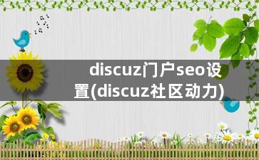 discuz门户seo设置(discuz社区动力)