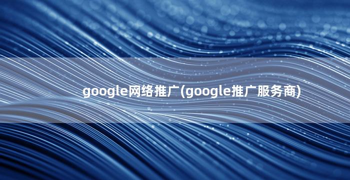 google网络推广(google推广服务商)