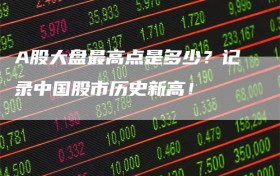 A股大盘最高点是多少？记录中国股市历史新高！