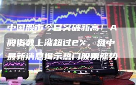 中国股市今日突破新高！A股指数上涨超过2%，盘中最新消息揭示热门股票涨势