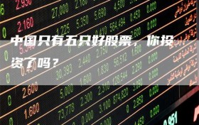 中国只有五只好股票，你投资了吗？