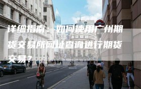 详细指南：如何使用广州期货交易所网址查询进行期货交易？