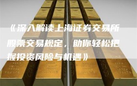 《深入解读上海证券交易所股票交易规定，助你轻松把握投资风险与机遇》