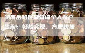 湖南岳阳医保查询个人账户查询：轻松实现，方便快捷！
