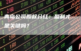 青岛公司股权分红：盈利才是关键吗？