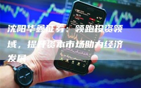 沈阳华鑫证券：领跑投资领域，提升资本市场助力经济发展