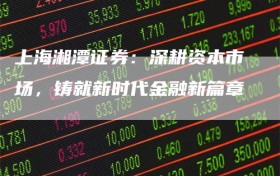 上海湘潭证券：深耕资本市场，铸就新时代金融新篇章