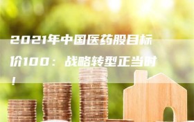 2021年中国医药股目标价100：战略转型正当时！