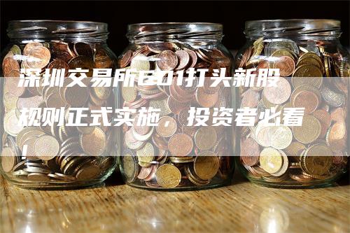 深圳交易所601打头新股规则正式实施，投资者必看！