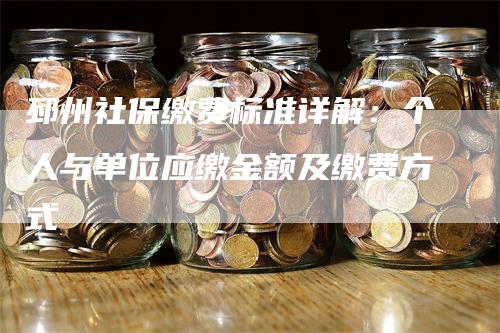 邳州社保缴费标准详解：个人与单位应缴金额及缴费方式